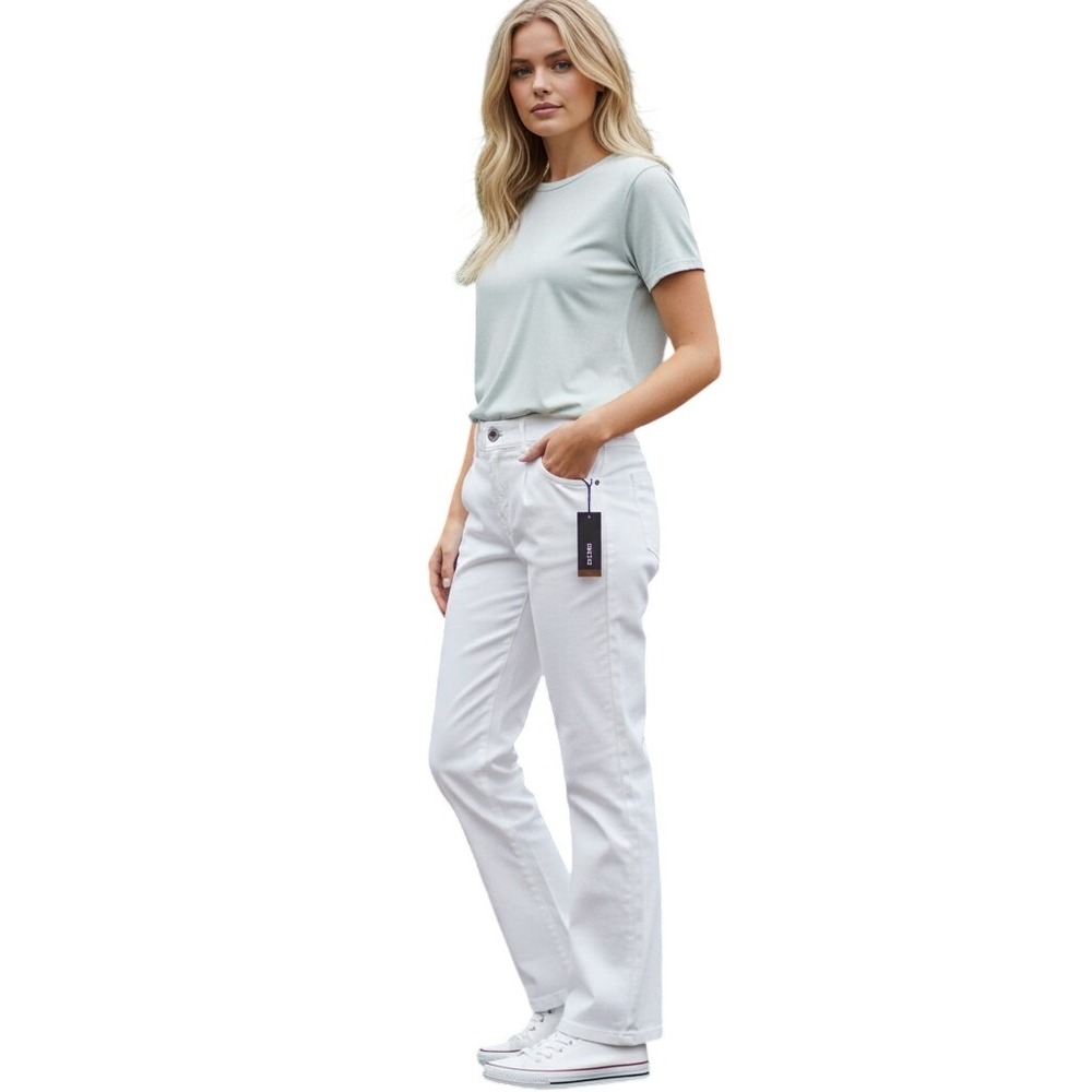 One5One Women White Mid Rise Trouser Jeans Long MV22427Z